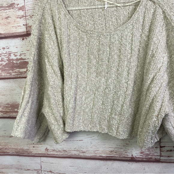 Free People Good Day Palm slouchy chunky knit pullover size S - Picture 7 of 15